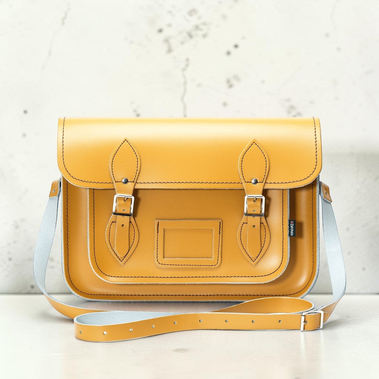 Handmade Leather Satchel - Yellow Ochre