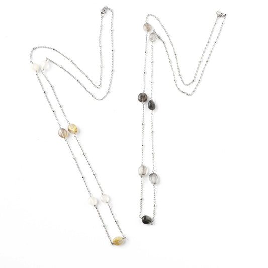Long Quartz Gemstone Necklace