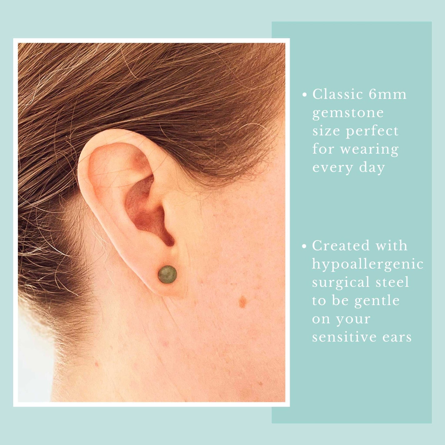6mm Green Aventurine Ball Studs