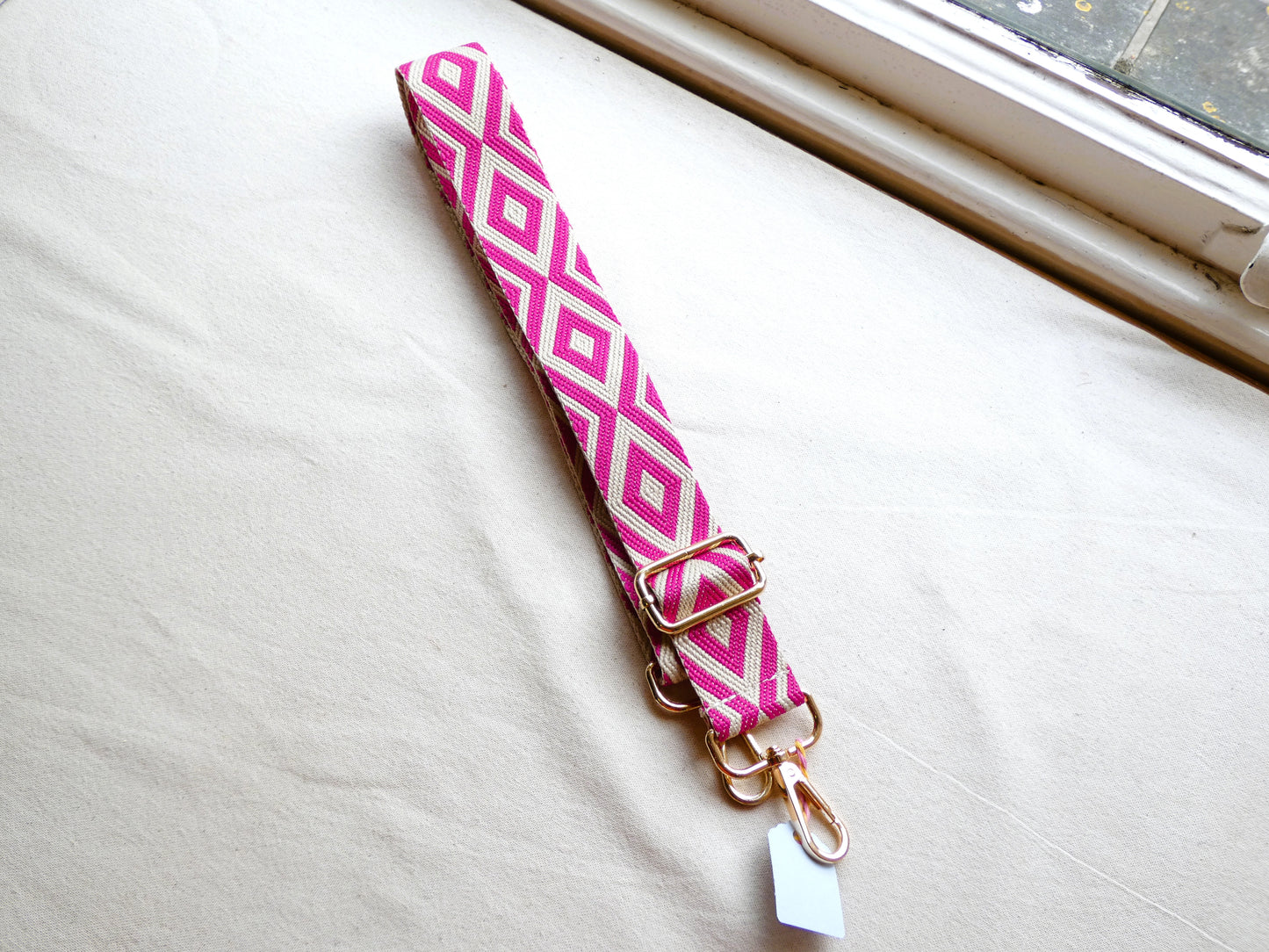 Hot Pink Diamond Swappable Bag Strap