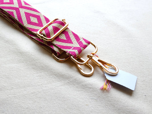Hot Pink Diamond Swappable Bag Strap