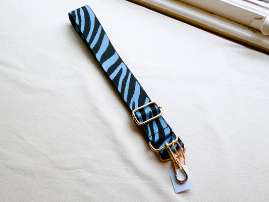 Denim Blue Zebra Print Swappable Bag Strap