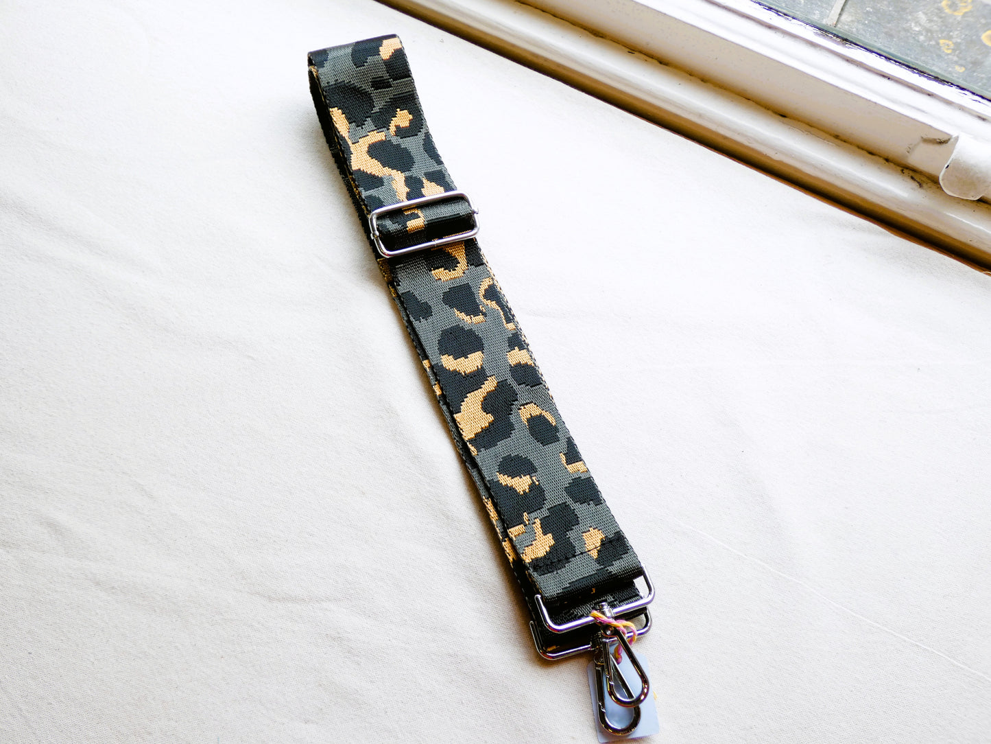 Dark Grey Animal Print Swappable Bag Strap