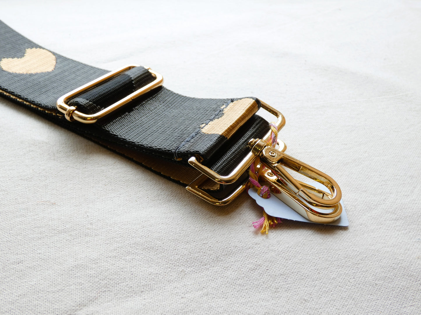 Dark Grey Love Heart Swappable Bag Strap