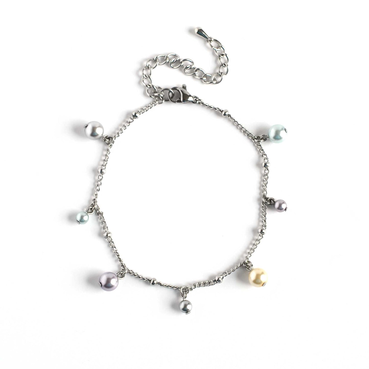 Faux Pearl Charms Bracelet
