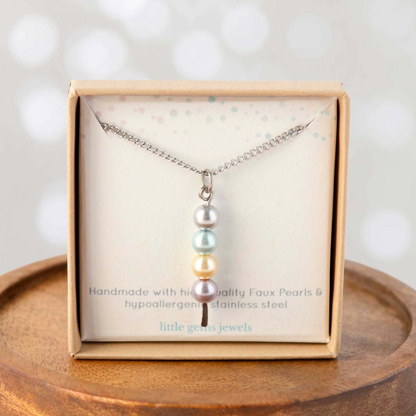 Faux Pearl Stack Pendant Necklace