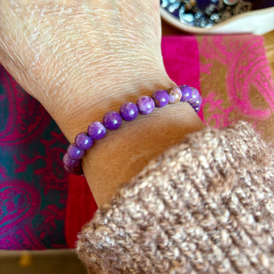 Phosphosiderite Bead Bracelet