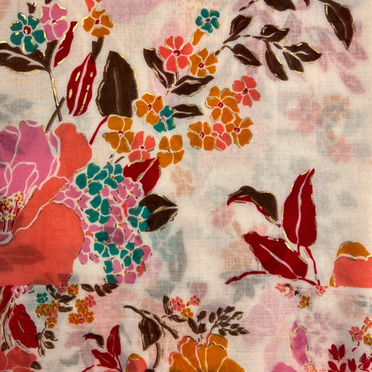 Magnolia Flower Print Scarf