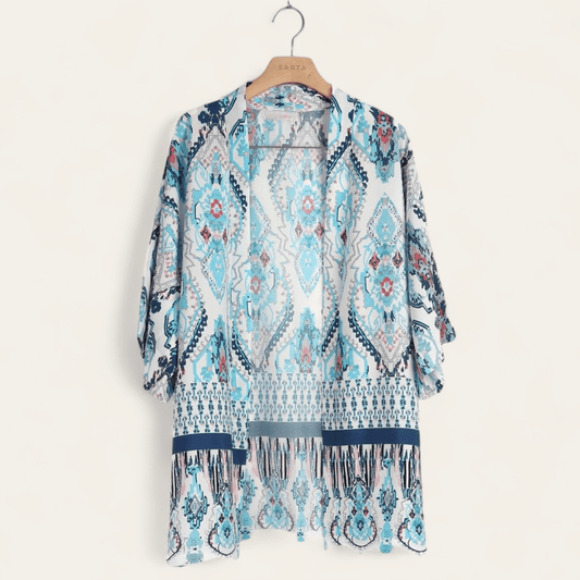 Blue Mandala Short Kimono