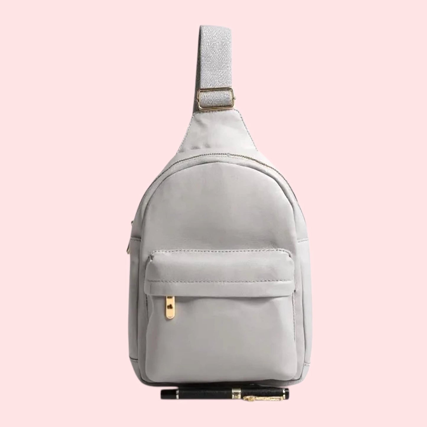 Canvas Small Backpack In Pale Grey