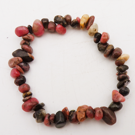 Rhodonite Crystal Chipstone Bracelet