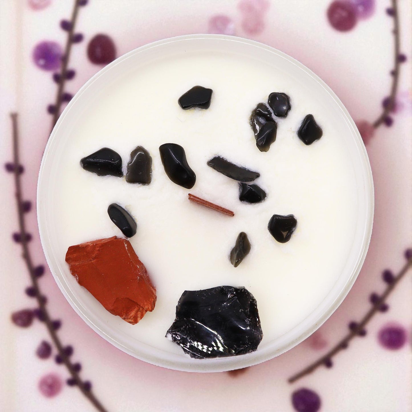Root Chakra Crystal Candle