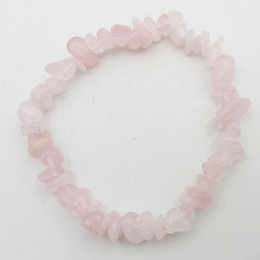 Rose Quartz Crystal Chipstone Bracelet
