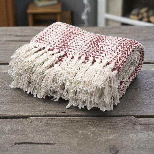 Ruby Two Tone Boho Cotton Throw
