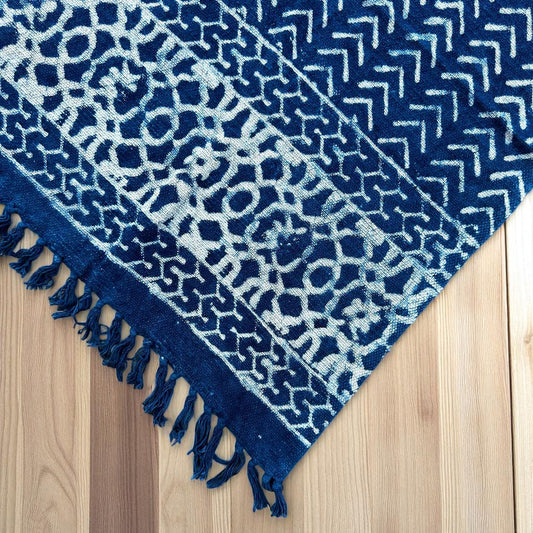 Artisan Indigo Throw - Seedha Arrows Design