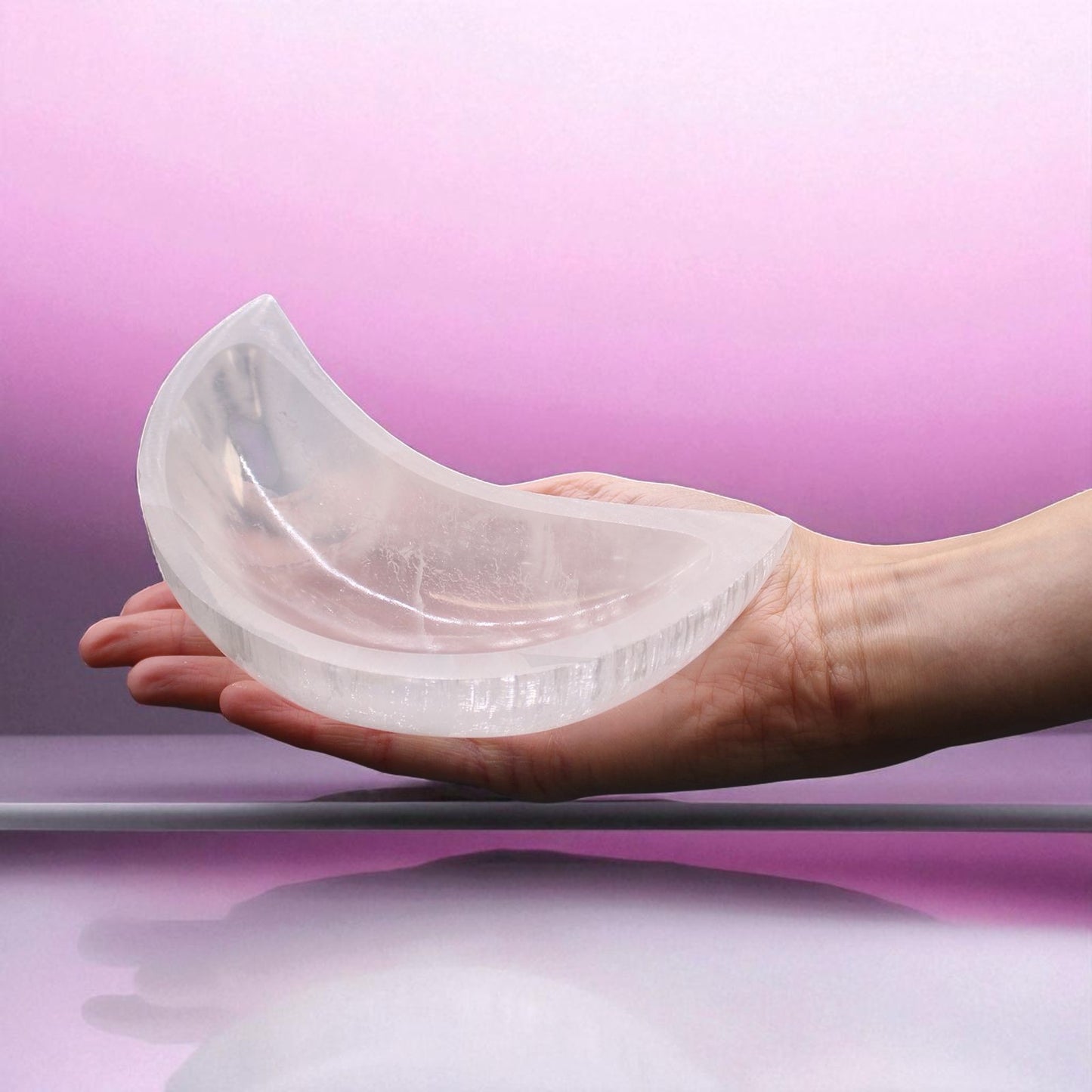 Selenite Crescent Moon Bowl - 15cm