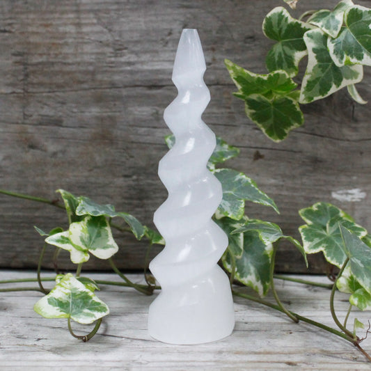 Selenite Crystal Unicorn Horn
