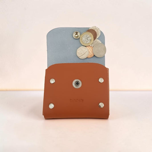 Handmade Leather Simple Coin Purse - Burnt Orange
