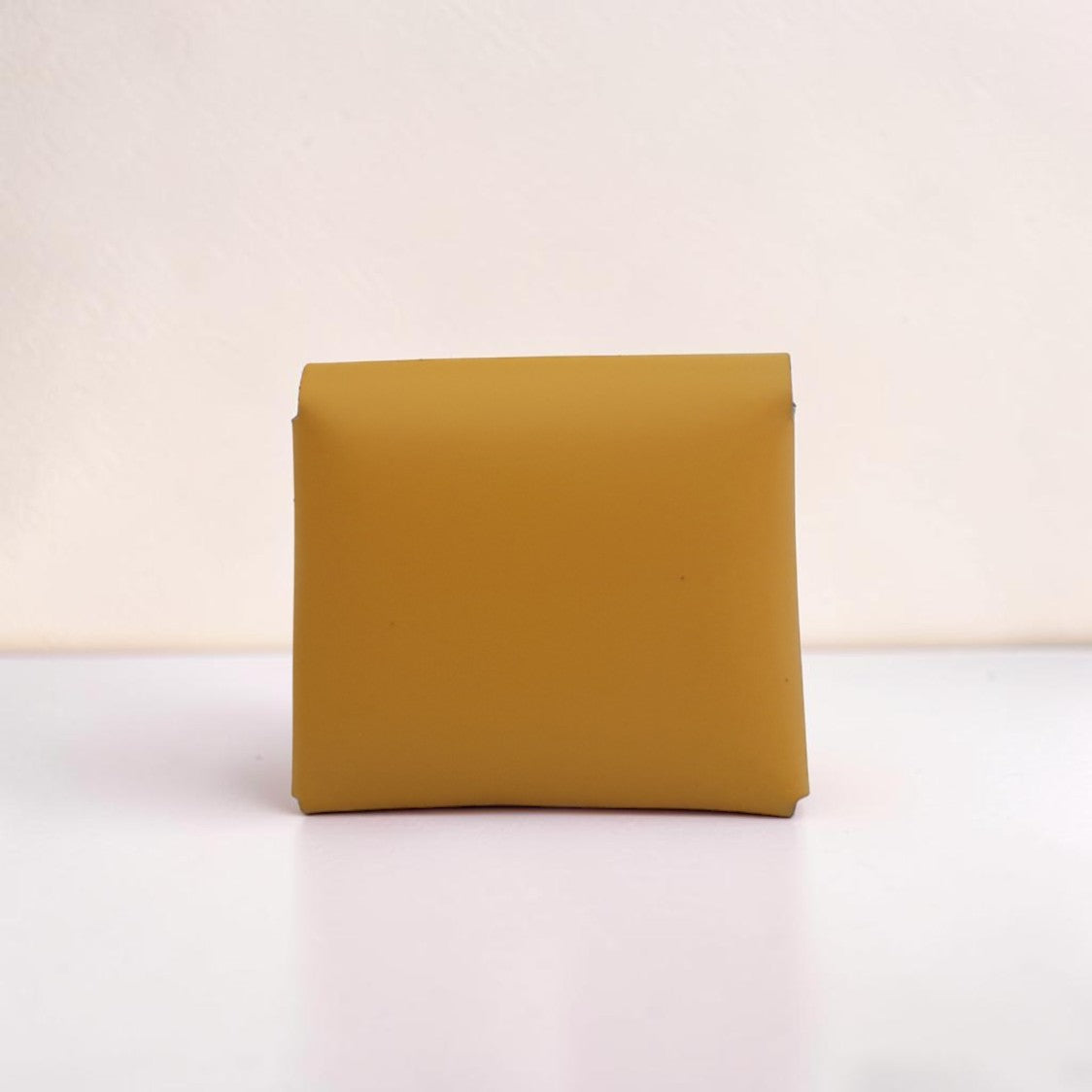 Handmade Leather Simple Coin Purse - Yellow Ochre