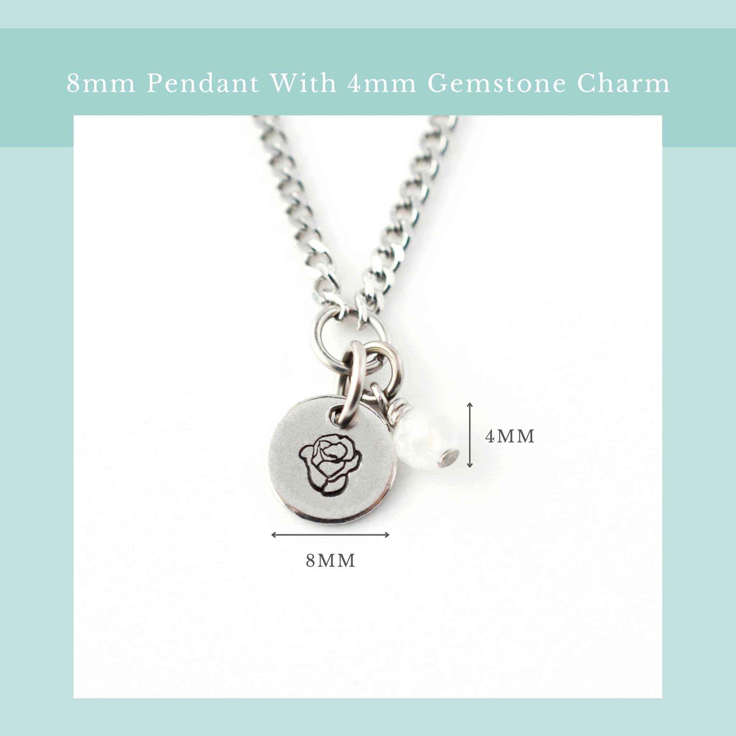 June Birthflower With Birthstone Necklace