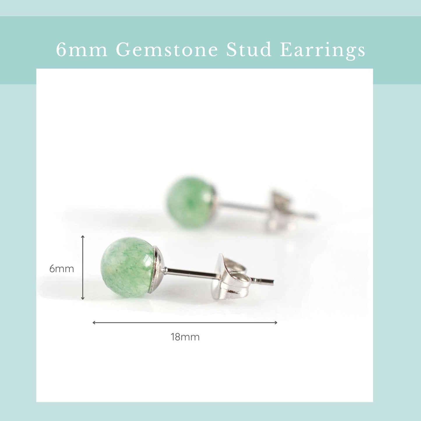 6mm Green Aventurine Ball Studs