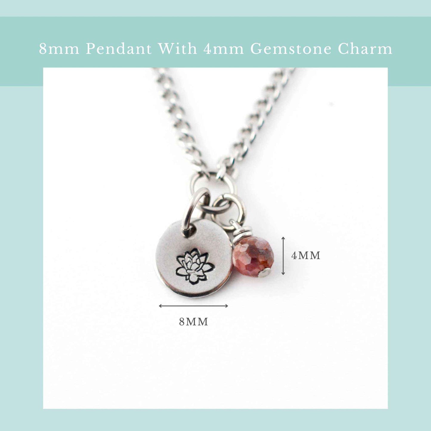 July Birthflower With Birthstone Necklace