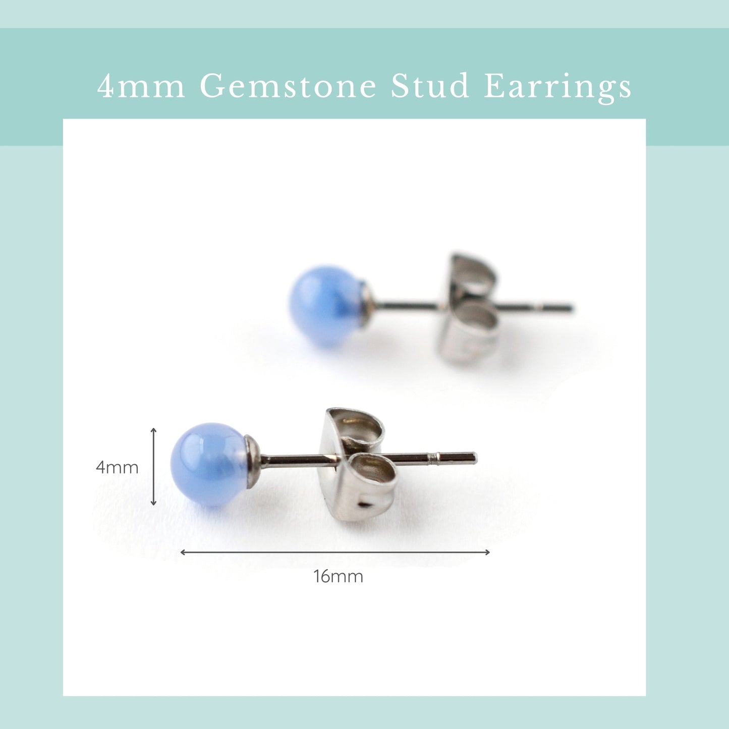 4mm Blue Onyx Ball Studs