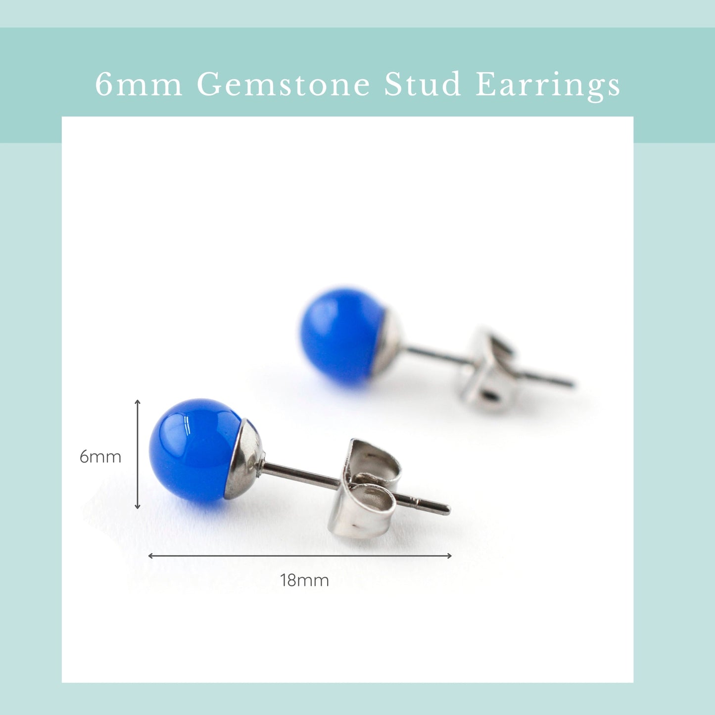6mm Blue Onyx Ball Studs