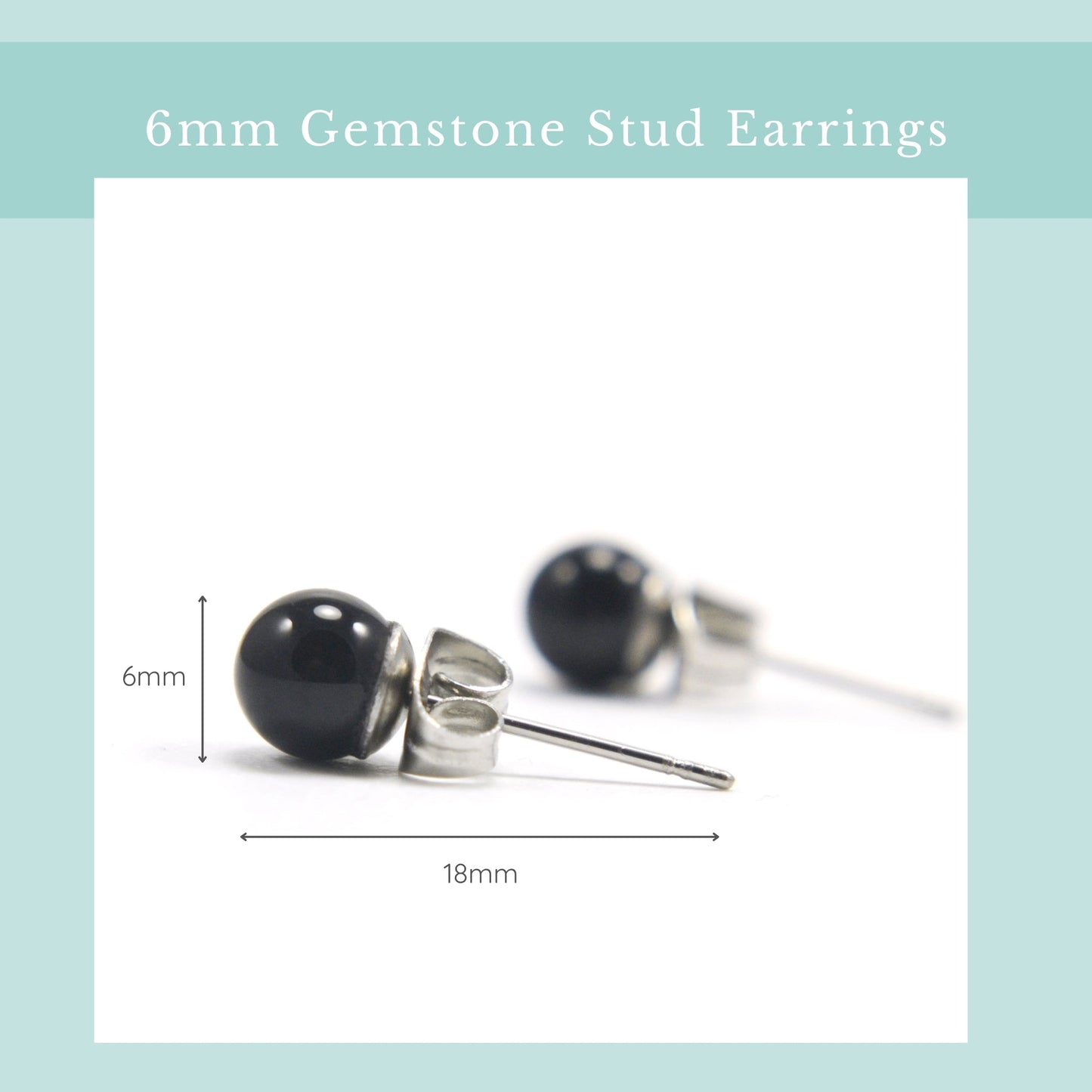 6mm Onyx Ball Stud Earrings