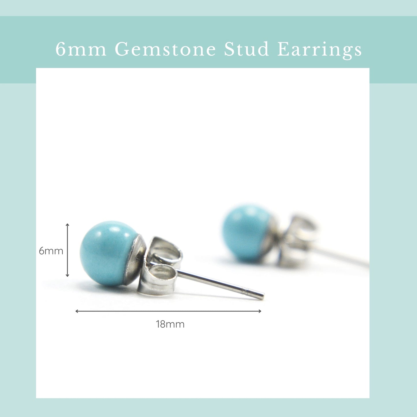 6mm Turquoise Ball Studs
