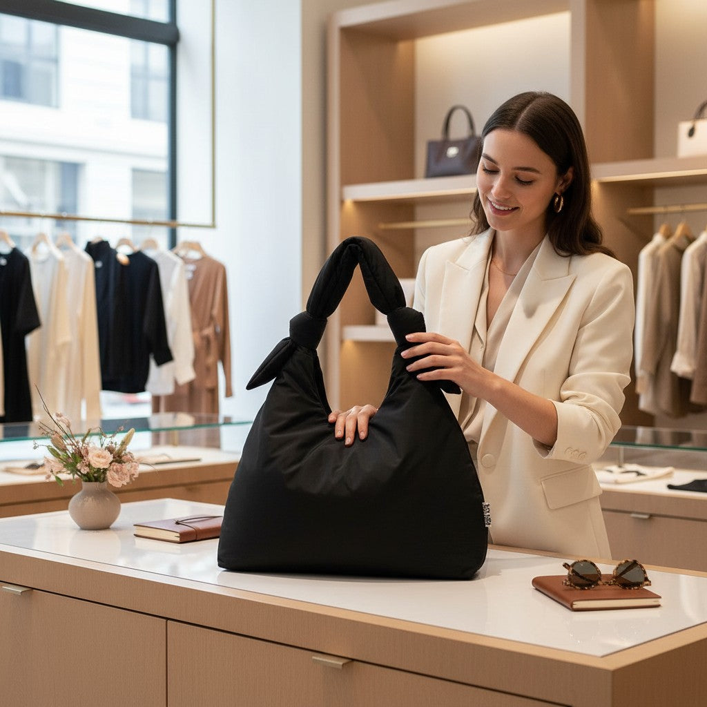 Soft Cloud Knot Bag - Black