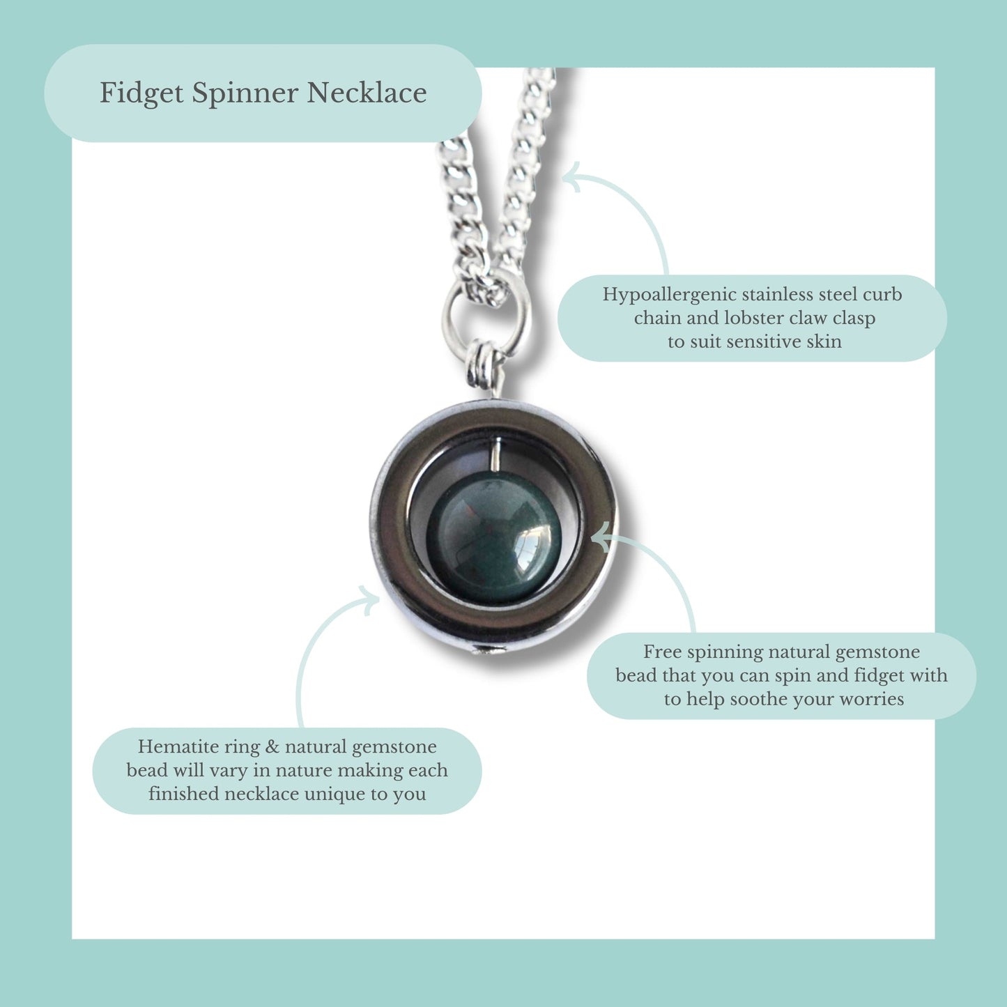 Gemstone Spinner Necklace