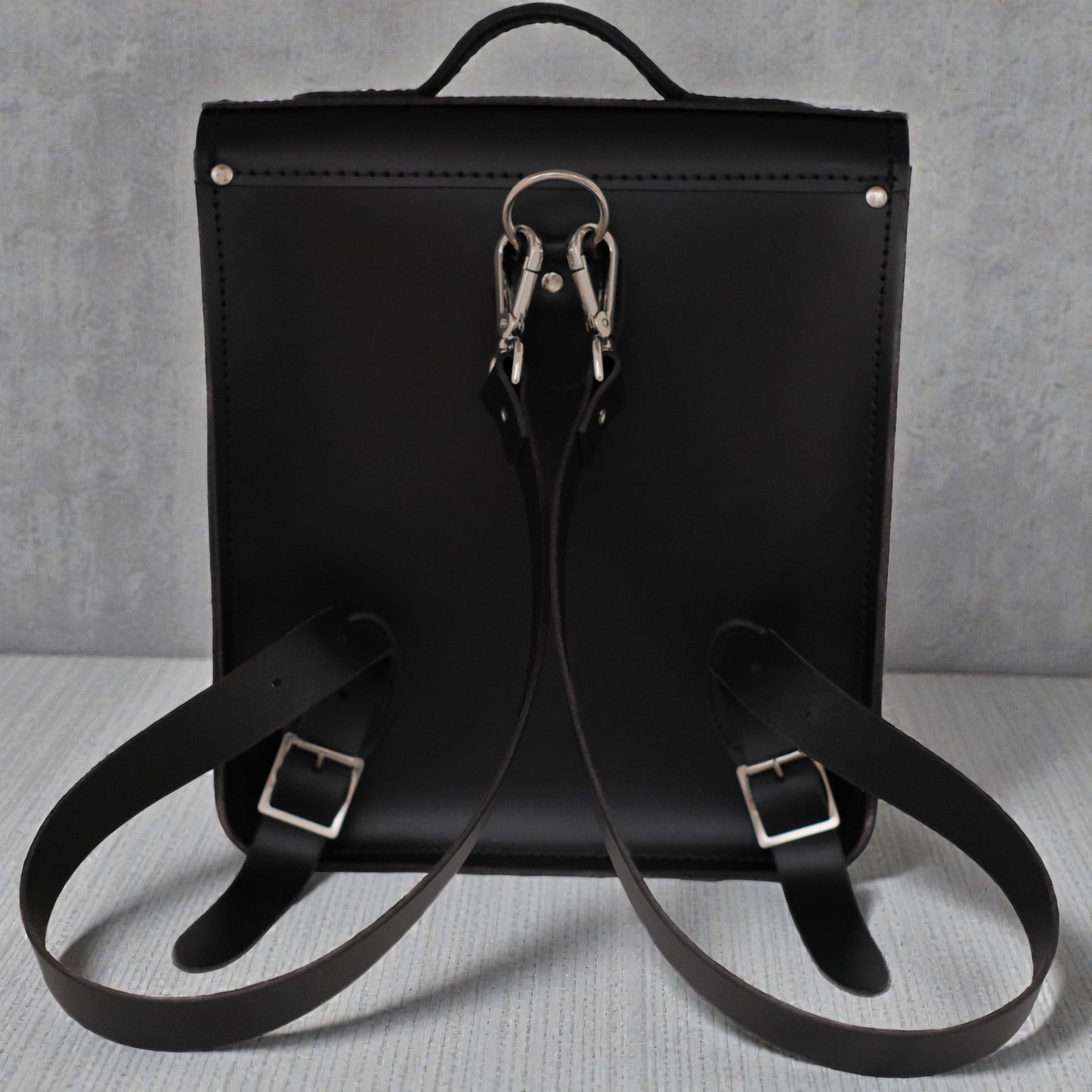 Handmade Leather City Backpack - Studded Black Gothic