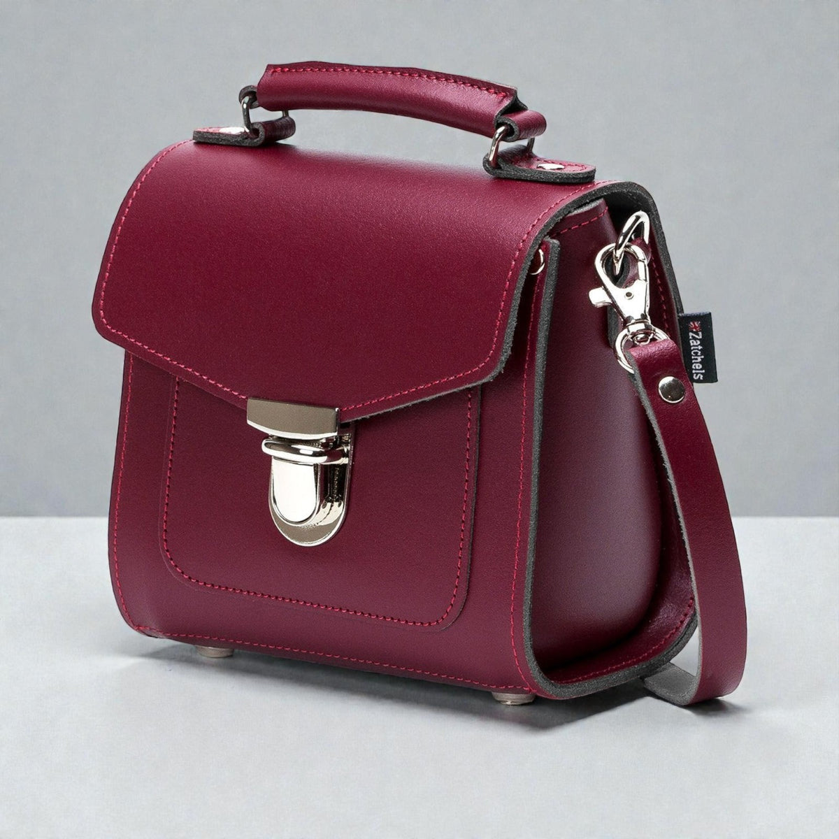 Handmade Leather Sugarcube Handbag - Oxblood