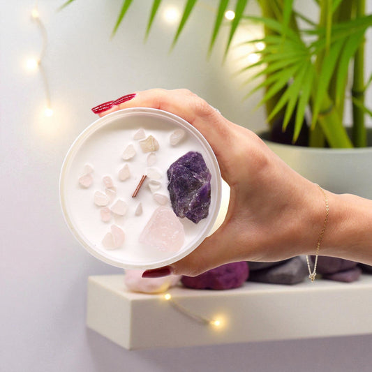 Third Eye Chakra Crystal Candle