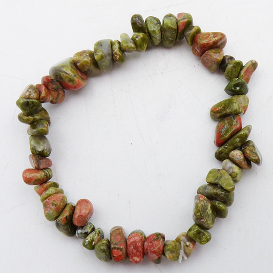 Unakite Crystal Chipstone Bracelet