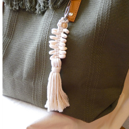 Macrame Seashell Bag Charm