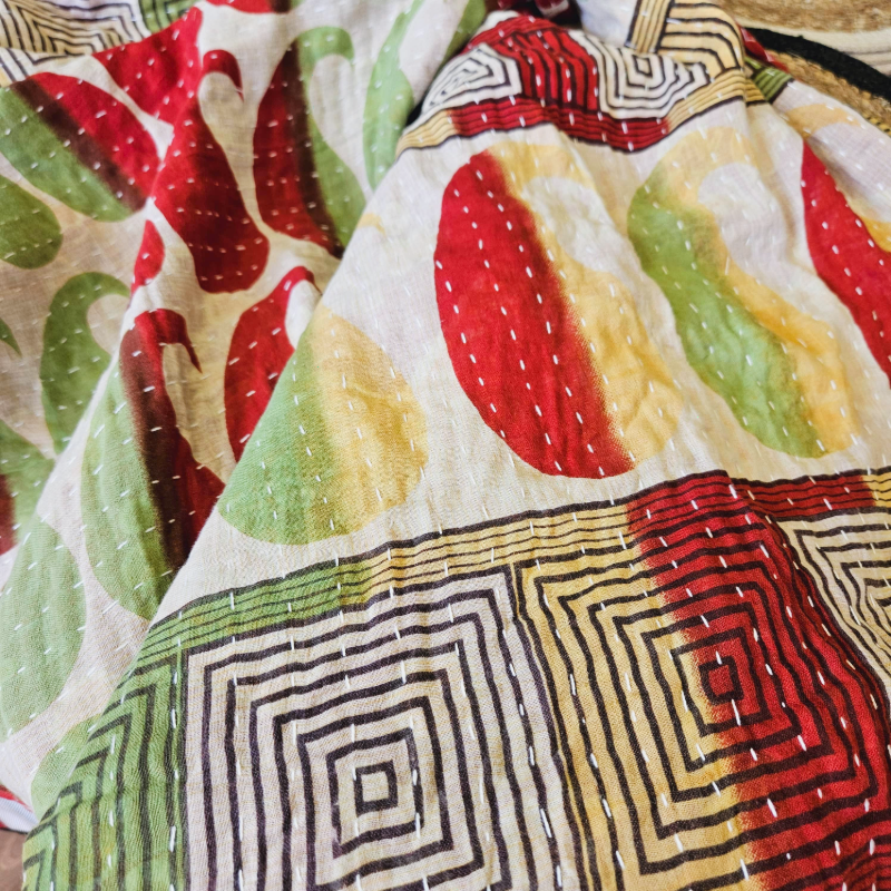 Neela Blue Vintage Kantha Quilt