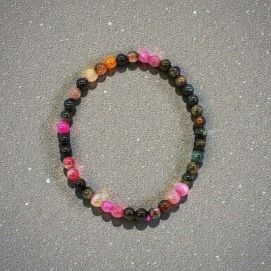Watermelon Tourmaline Bead Bracelet