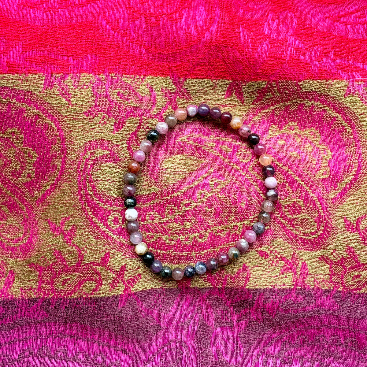 Watermelon Tourmaline Bead Bracelet