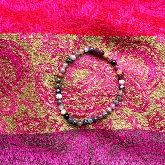 Watermelon Tourmaline Bead Bracelet
