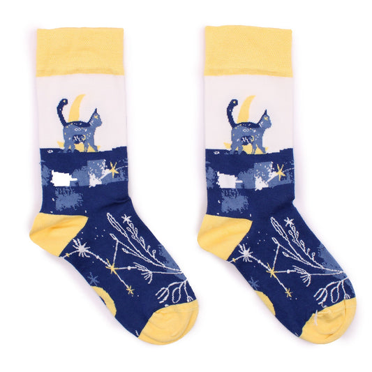 Midnight Cat Bamboo Socks – L/XL