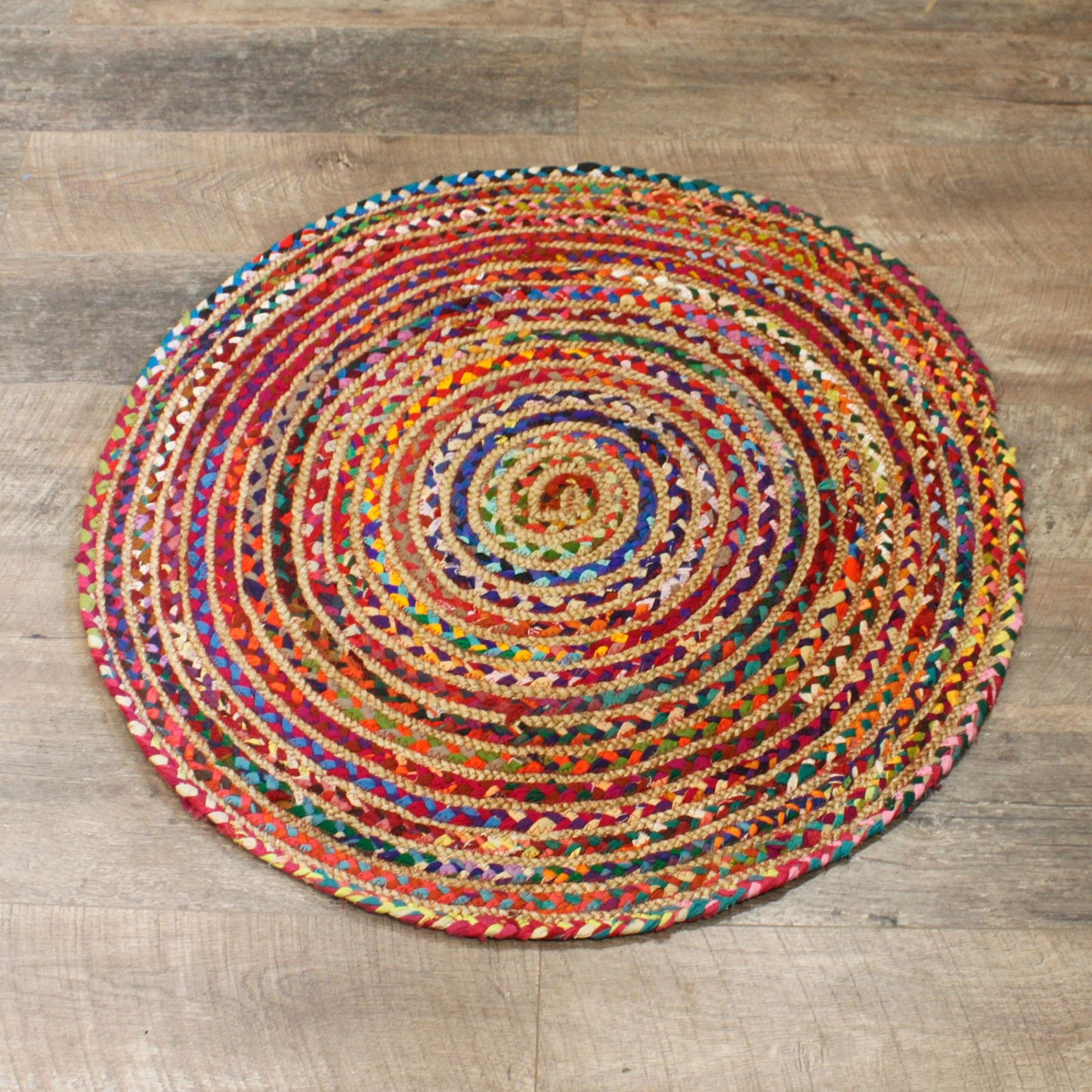 Handmade Braided Round Indian Rug – 90 cm