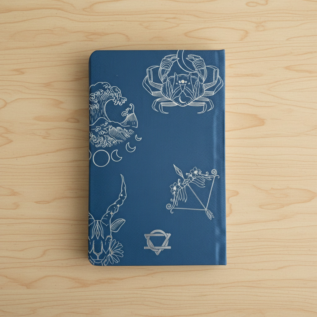 Midnight Blue Wellness Journal - Silver Zodiac