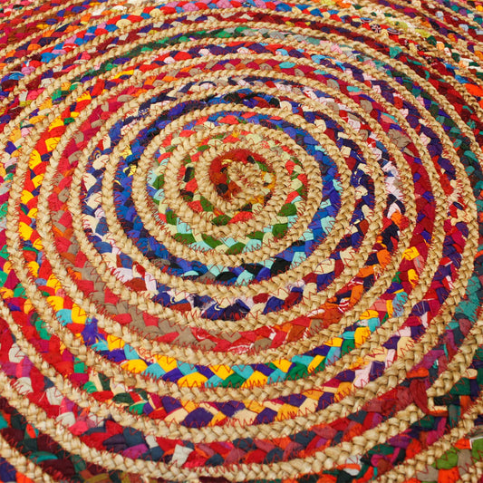 Handmade Braided Round Indian Rug - 120 cm