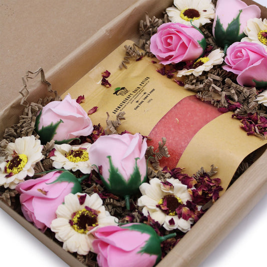 Passion Bath Sea Salts & Soap Flowers Set