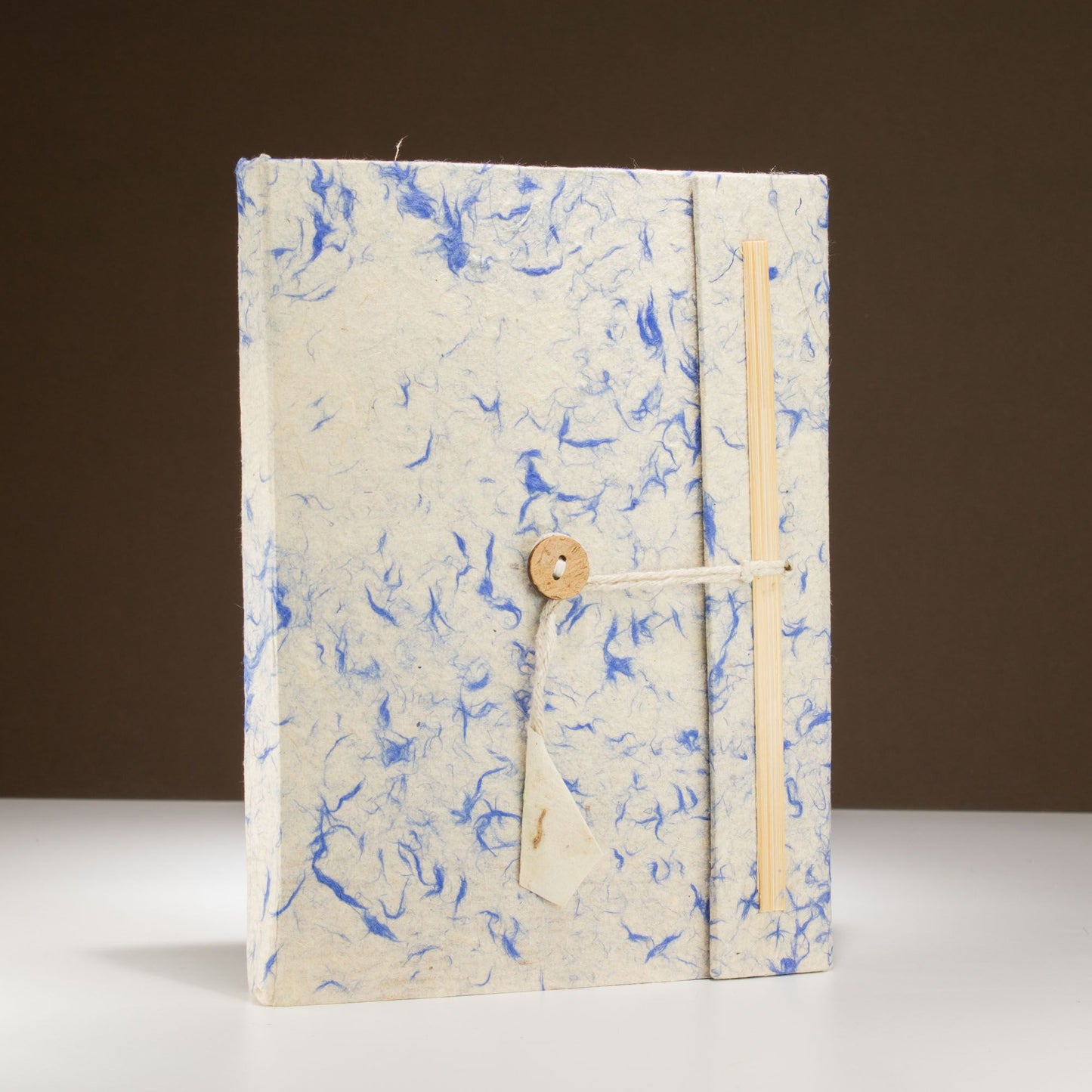 Lokta Paper Mixed Blue Cotton Notebook – Large