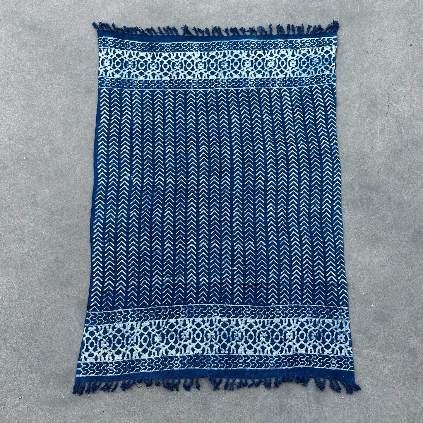 Artisan Indigo Throw - Seedha Arrows Design