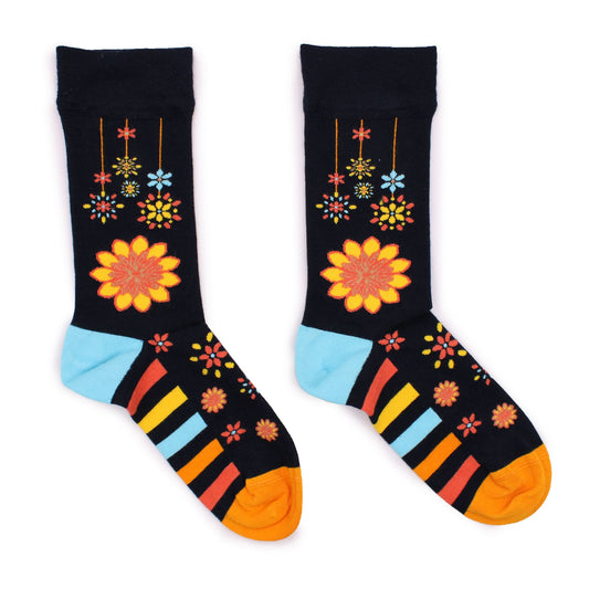 Mandala Flowers Bamboo Socks S/M