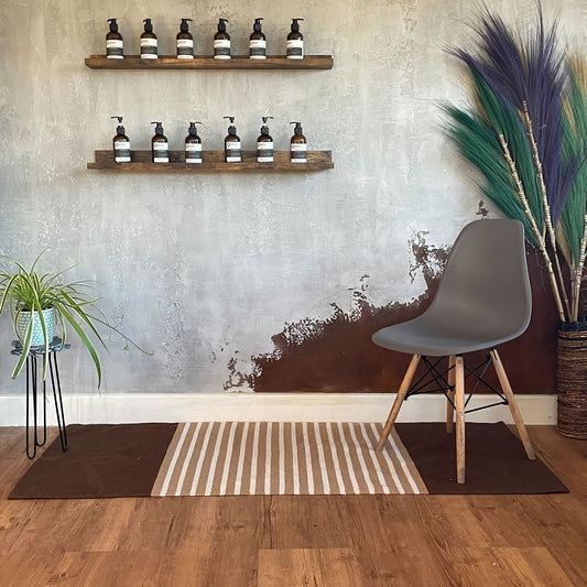 Brown & Beige Indian Cotton Rug